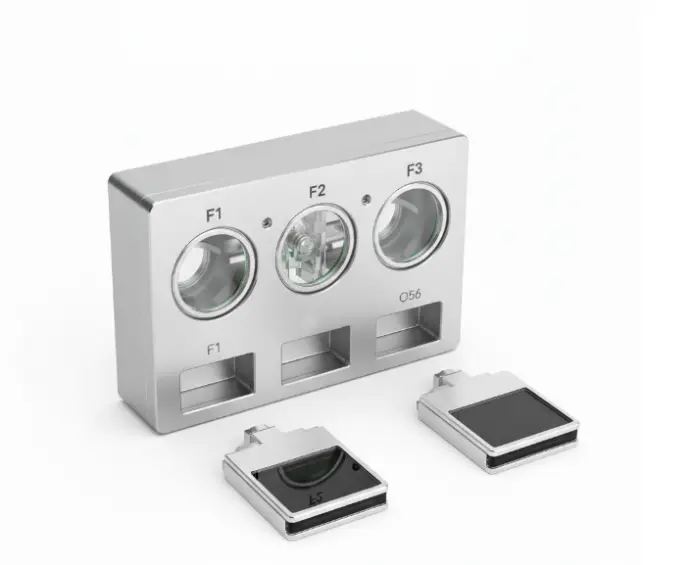 2 additional filter positions (standard F0/F1+additional F2/F3) + 2 optional filters (SPF500 / O56)